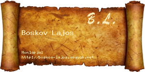 Boskov Lajos névjegykártya